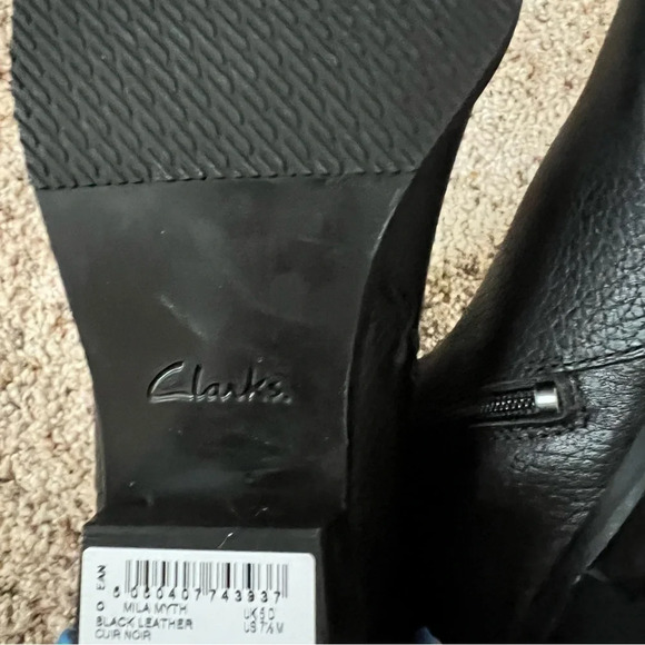 Clarks Womens Mila Myth Black Leather Ankle Boots, Size 7.5 - Picture 8 of 12